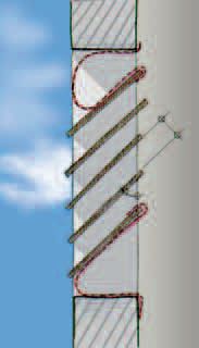 Adaptation de baie avec dispositif anti-pigeons, grillage à mailles carrées fines, variante 2 - in Guide pour l’aménagement des combles et clochers des églises et d’autres bâtiments p.39 © SPW