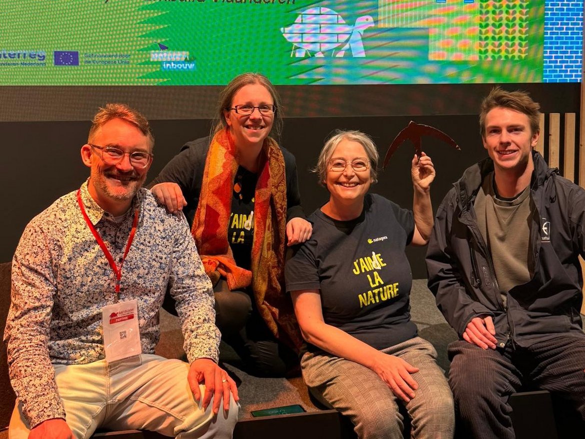 Wim Garmyn, Embuidl Vlanderen, Julia Luxen et Martine Wauters, Natagora et Romeo Liekens, Natuurpunt — Batibouw 2026 — © Natagora