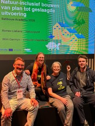 Wim Garmyn, Embuidl Vlanderen, Julia Luxen et Martine Wauters, Natagora et Romeo Liekens, Natuurpunt — Batibouw 2026 — © Natagora