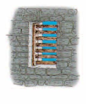 Ouverture adaptée au passage des chauves-souris et contre l'intrusion des pigeons et de l'Effraie des clochers, variante en bois - in Guide pour l’aménagement des combles et clochers des églises et d’autres bâtiments p.36 © SPW Ouverture adaptée au passage des chauves-souris et contre l'intrusion des pigeons et de l'Effraie des clochers, variante en bois - in Guide pour l’aménagement des combles et clochers des églises et d’autres bâtiments p.36 © SPW