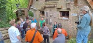 Visite de la Faunahuis ce 3 mai 2025 avec les ambassadeurs du Réseau nature et les volontaires de la Cellule Biodiversité dans le bâti de Natagora — © Filip Hebbrecht