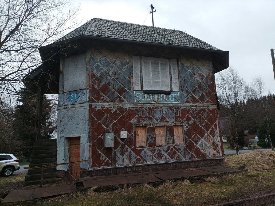 Sourbrodt, Cabine d'aiguillage du Croix Maquet, avant travaux — © Julia Luxen