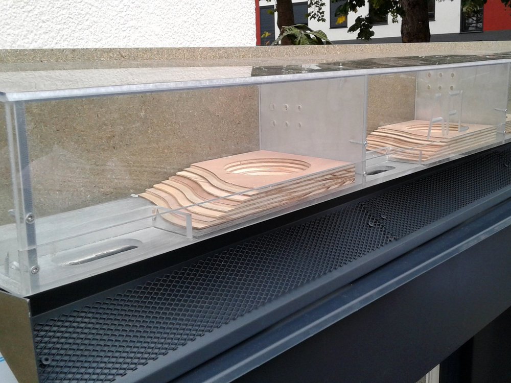 Triple nichoir pour martinet à poser au-dessus des caissons à volet — © AFL Foessel (Fr)